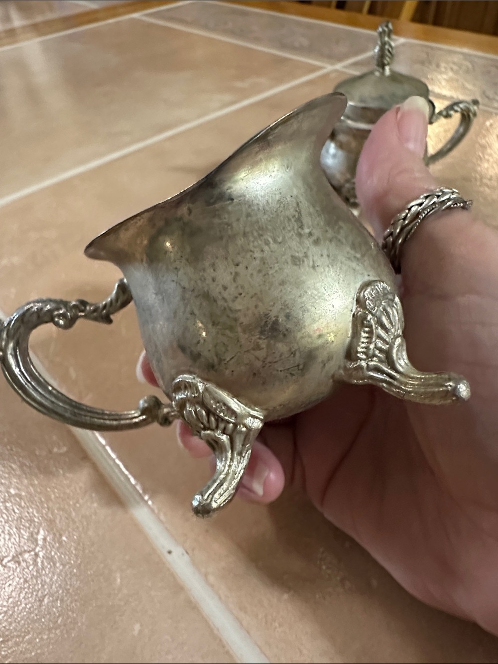 VTG Silver Plated Creamer and Covered Sugar Set - Picture 5 of 16